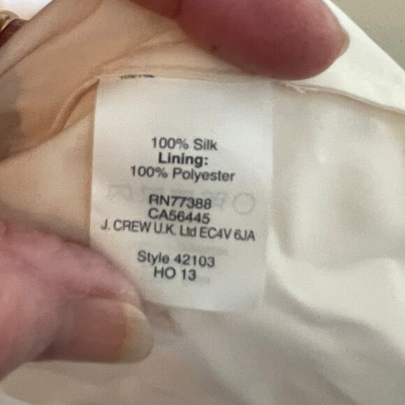 J. Crew Champain One Shoulder Mini Dress Lined 100% Silk Size 4 Petite NWT - Picture 10 of 14
